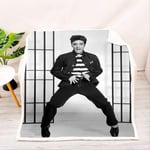 AZSOGOOD Elvis Presley 3D printed sofa blanket Travel blanket Soft and comfortable flannel blanket, the warmest gift for friends who like Elvis-G_150x200cm*1