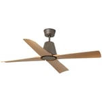 Faro Barcelona - Ventilateur de plafond typhoon m acier marron, abs érable H:39cm Ø130cm