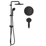 GROHE Vitalio Start 250 - Flex Shower System with Diverter (Water Saving Technology, Round 25 cm 2-Spray Head Shower and 10 cm Hand Shower, Compatible with All Existing Valves), Matt Black, 266802430