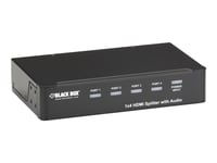 Black Box 1X4 Hdmi Splitter - Video/Audiosplitter - 4 X Hdmi - Skrivbordsmodell - För P/N: Ac3010a, Evhdmi02t-002M, Evhdmi06-002M, Fa790