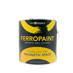 Ferropaint® Paint Magnétique Charbon de Bois Pour Murs, Chambre, Bureau, Cuisine, Salle de Jeux, Salle de Classe, Bricolage et Rénovation - 2,5 Litres - 2 Boîtes