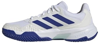 adidas Men's Courtjam Control 3 Tennis Shoes, Cloud White/Lucid Blue/semi Flash Aqua, 12 UK