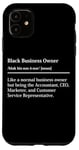 iPhone 11 Black Business Owner Funny Definition Entrepreneur Case