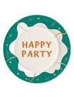 Le Nappage Lot de 10 assiettes compostables en carton Ø 23 cm Happy Party