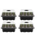 Plateau de Semis,Mini Serre pour semis,Bac à semis avec Couvercle ,pour Germination Graines et Culture Plantes,4pcs