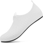 Steppli Water Shoes Weitsuit Non Slip Breathable Aqua Wet Socks Yoga Quick-Dry Beach Lightweight Swim Pool Sea Surf Shoes for Men Women White EU34/35=UK2.5/3