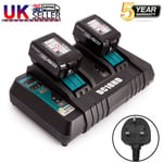 For Makita DC18RD 18v Li-Ion BL1850 Twin Double Port Rapid Battery Charger 240V