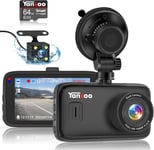 Dash Cam Front and Rear with 64GB Card, 1080P Full HD 3" IPS Screen Dual Dashcam