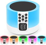 Enceinte Bluetooth Réveil Lumineux, Lampe De Chevet Tactile Avec 30 Sons Hypnotiques Et Minuterie, Haut-Parleur Bluetooth Veilleuse Enfant Avec Lecteur De Musique Mp3, Cadeau Pour Garçon Fil[X41]