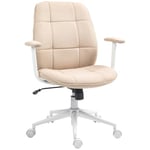 HOMCOM Chaise Bureau Fauteuil de Bureau Chaise Ergonomique avec Hauteur réglable, Fonction à Bascule, siège de Bureau à roulettes pivotantes, Charge 120 Kg, Beige