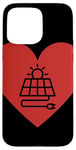 Coque pour iPhone 15 Pro Max Panneau Solaire En Forme De Coeur Symbole De L'amour