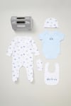 Rock A Bye Baby Boy Cotton 5-Piece Gift Set - Sky Blue - Size 0-3M