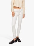 Mango Kim Skinny Distressed Hem Push Up Jeans, White 16 female 93% cotton, 5% polyester, 2% elastane