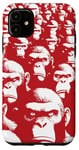 Coque pour iPhone 11 Décoration murale en mosaïque solide avec singes ensemble