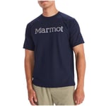 Marmot Windridge Graphic SS, T-shirt fonctionnel respirant, t-shirt de sport à manches courtes, t-shirt de fitness à séchage rapide, Homme, Arctic Navy, S