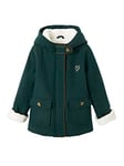 VERTBAUDET Manteau à Capuche en Drap de Laine Fille doublé Sherpa Vert foncé 10A