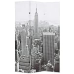 Foldbar rumdeler 120x170 cm New York by Day sort og hvid