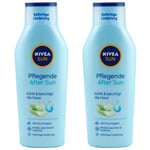 Nivea Sun Caring AFTER SUN LOTION 2 x 400 ml cools and soothes with Aloe Vera