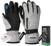 Gants d'hiver pour homme et femme - Thinsulate 3M - Imperméables - Chauds - Coupe-vent - Écran tactile - Pour ski, cyclisme, moto, course à pied.[G810]