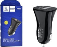 Vega Car Charger 3A Black Denmen 3100Ma Dual Fast Charging Dz06 2Xusb 15W&Gt