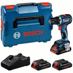 Bosch Professional 18V System perceuse-visseuse sans-fil GSR 18V-90 C (moteur sans charbon, avec 3 batteries ProCORE 4.0Ah, chargeur GAL 18V-40, dans L-BOXX)