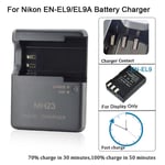 MH-23 23 successifs Chargeur pour Nikon En-EL9 EN-EL9A L Batterie D5100;D5000;D3000;D700;D300;D70;D70S;D60;D50;D40;D40X Appareil photo successif 23 - Type EU PLUG