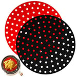 NK 2pcs Reusable Silicone Oven Paper for Air Fryer - AirFryer Liner Silicone Mat, Non-Stick, Oil Free Fryer Accessories (Round, 23cm)