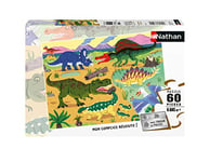 Nathan - Puzzle enfants - 60 pièces - Les dinosaures du Crétacé - Fille ou garçon dès 6 ans - Puzzle de qualité supérieure - Carton épais et résistant - Dinosaures - 86571