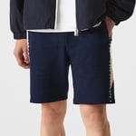 Lacoste Mens Lettered Bands Fleece Bermuda Shorts in Multi colour - Multicolour material_cotton - Size Small