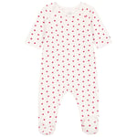 Petit Bateau Hjärtmönstrad Sparkdräkt Gräddvit | Vit | 12 months