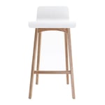 Miliboo - Chaise de bar scandinave bois et blanc H65 cm baltik