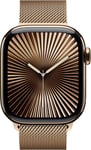 Apple Watch Series 10 GPS + Cellular 42mm Gold Titanium Case with Gold Milanese Loop