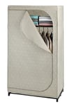 WENKO Armoire en Tissu Balance | Penderie Stable en Tissu| avec étagère et Tringle | Fermeture par Zip éclair | Structure métallique Robuste | Charge 10 kg | Polyester | 75x160x50 cm | Taupe