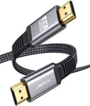 Câble Hdmi 4 K 4 M [4K @ 60 Hz, Hdmi 2.0, 18 Gbps] Câble Plat Hdmi 2.0 Haute Vitesse 5 M Hdmi En Nylon Tressé Prise En Charge 4K 3D Hdr Uhd 2160P 1080P Ethernet Arc Ps3/4 Tv Pc Gri[YIN141120]