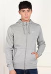 Nike Fleece Mens Zip Through Club Swoosh Hoodie In Grey material_fleece - Size Medium