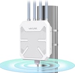 Point d'accès WiFi 6 extérieur sans Fil/répéteur/routeur, Double Bande 2,4 G+5G AX1800M avec PoE/4 x 8 dBi antennes/boîtier de Protection Contre Les intempéries IP67