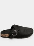 Long Tall Sally Faux Suede Footbed Clogs - Black, Black, Size 10, Women