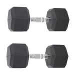 ROSEBEAR Hex Rubber Encased Dumbbell Anti- roll Workout Equipment, Exercise Fitness Dumbbells pairs for Gym Home Office 10kg