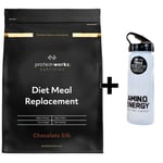 Protein Works Diet Meal Replacement Choc Silk 500G + ON Water Bottle DATED 07/23