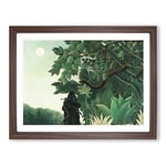 The Snake Charmer By Henri Rousseau Classic Painting Framed Wall Art Print, Ready to Hang Picture for Living Room Bedroom Home Office Décor, Walnut A3 (46 x 34 cm)