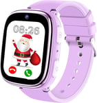 Montre Connectée Enfant - Montre Intelligente Pour Enfants Avec Appel Sos Jeux Pédomètre Caméras Musique Torche Reveil - Smartwatch Téléphone Enfants De 4 À 12 Ans Fille Garçon (Violet)