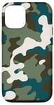 Coque pour iPhone 12/12 Pro Bleu Old School Hunters Camo Northern Winter Style