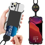 Laniere Tour de Cou de Telephone Portable en Silicone, Cordon Collier Taille Universelle pour Smartphone iPhone 11 Pro Max XR XS Max X 8 7 Plus Samsung Galaxy S10 S9 S8 Note 9 Pixel Huawei- Miao Chat