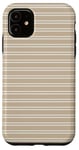 Coque pour iPhone 11 Beige Tan rayé mignon girly esthétique Preppy Stripe