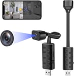 Mini Caméra Espion WiFi,USB Caméra Cachée sans Fil,Micro Espion Enregistreur de Surveillance Camera Miniature a Distance avec Détection de Mouvemen (BY11)