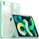 BXGH Étui Fin pour iPad 10e génération 10,9" 2022, Support à Trois Volets, Dos en TPU Souple avec Porte-Crayon pour iPad 10, Vert (Mvert)