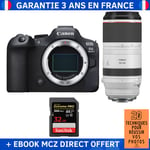 Canon EOS R6 Mark II + RF 100-500mm f/4.5-7.1 L IS USM + 1 SanDisk 32GB Extreme PRO UHS-II SDXC 300 MB/s + Ebook '20 Techniques pour Réussir vos Photos' - Appareil Photo Hybride