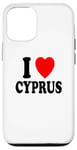 Coque pour iPhone 12/12 Pro I Heart (Love) Chypre Voyage Vacances Tourisme Méditerranée