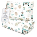 Totsy Baby Couette Enfant en Coton 100x135 Couverture pour Bebe Parure Duvet pour lit bébé 100 x 135 cm et Oreiller 60 x 40 cm Afrique