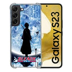 Cokitec Coque Renforcée en Verre Trempé pour Samsung Galaxy S23 Manga Bleach Lune